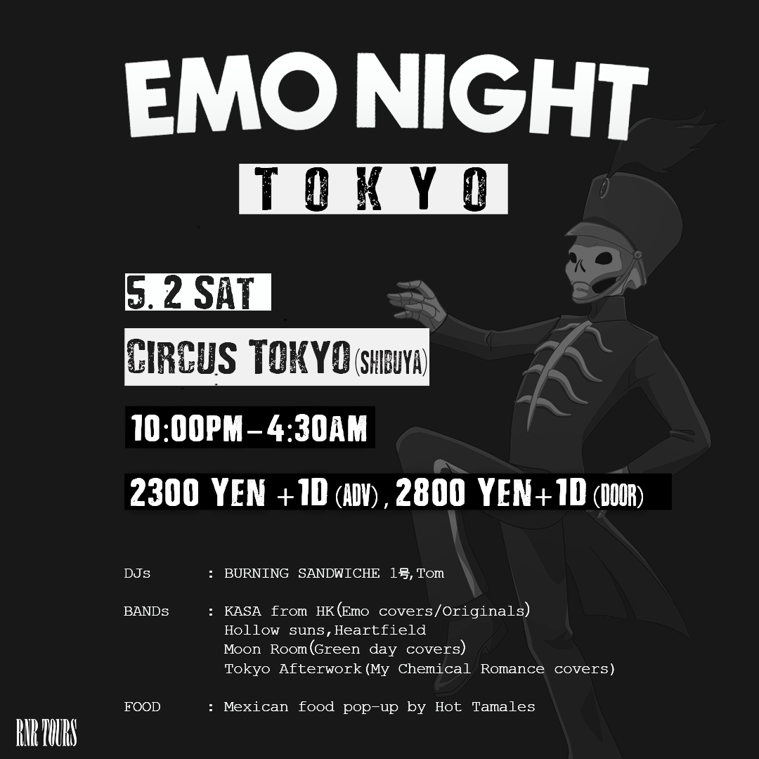 Emo Night Tokyo – May 2 at Circus Tokyo Shibuya